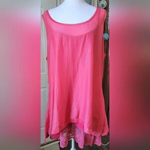 Soft Surroundings Pink Layered Sleeveless Tunic